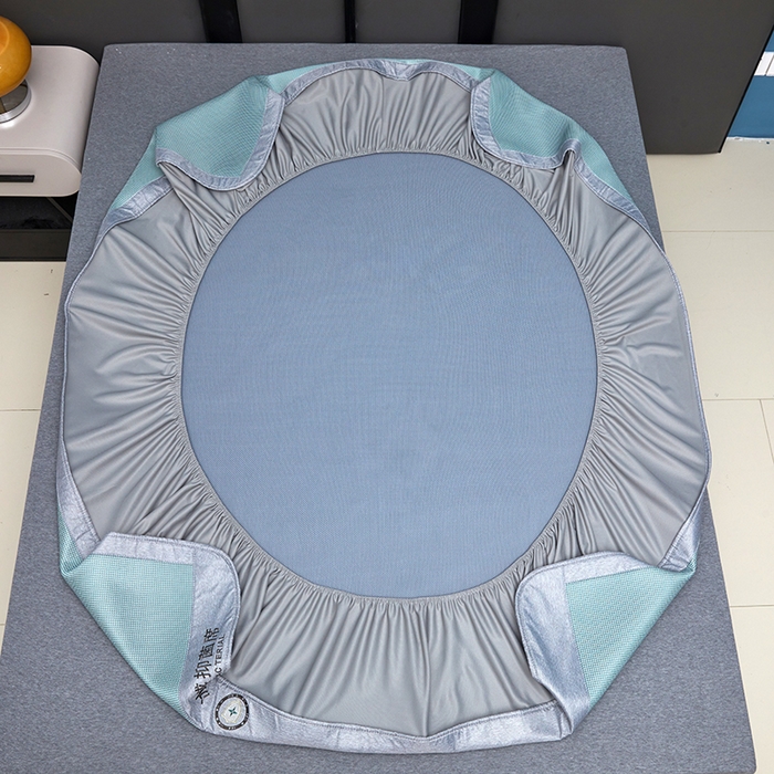 91家纺网 家纺一手货源 找家纺 铺尚美家纺 2026 新款A类复合加厚三明治抗菌碳光冰丝席子凉席三件套 抗菌碳光水丝席床笠款-水绿