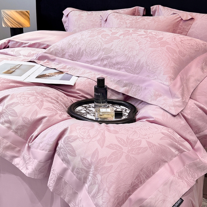 91家纺网 家纺一手货源 找家纺 （总）60支花开富贵长绒棉丝光全棉提花四件套