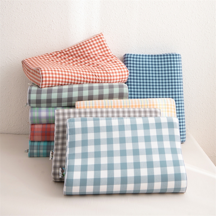 91家纺网 家纺一手货源 找家纺 （总）仁宇枕业 2026新款全棉色织水洗棉儿童乳胶枕中老年成人乳胶枕头枕芯