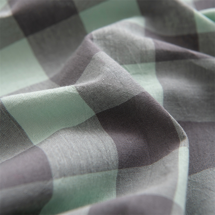 91家纺网 家纺一手货源 找家纺 仁宇枕业 2026新款全棉色织水洗棉儿童乳胶枕中老年成人乳胶枕头枕芯 无印风乳胶枕-灰绿大格