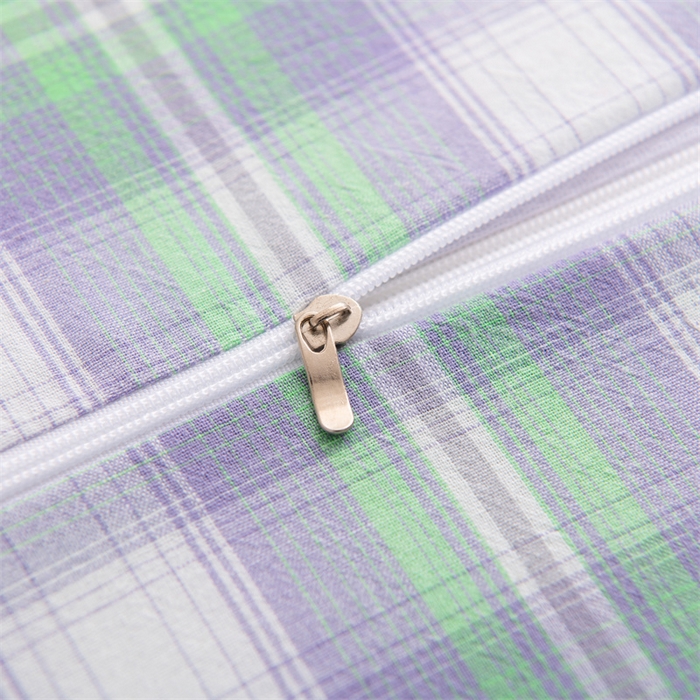 91家纺网 家纺一手货源 找家纺 仁宇枕业 2026新款全棉色织水洗棉儿童乳胶枕中老年成人乳胶枕头枕芯 无印风乳胶枕-绿白大格