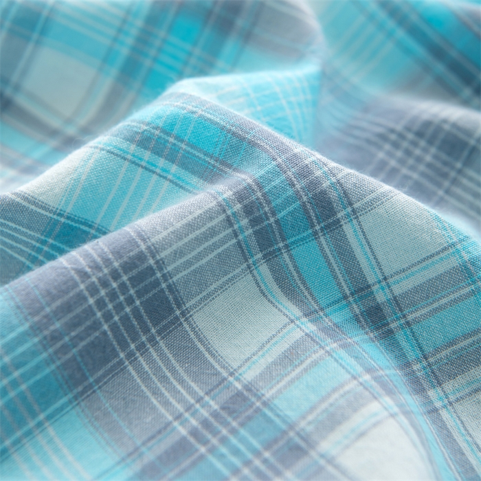 91家纺网 家纺一手货源 找家纺 仁宇枕业 2026新款全棉色织水洗棉儿童乳胶枕中老年成人乳胶枕头枕芯 无印风乳胶枕-蓝灰大格