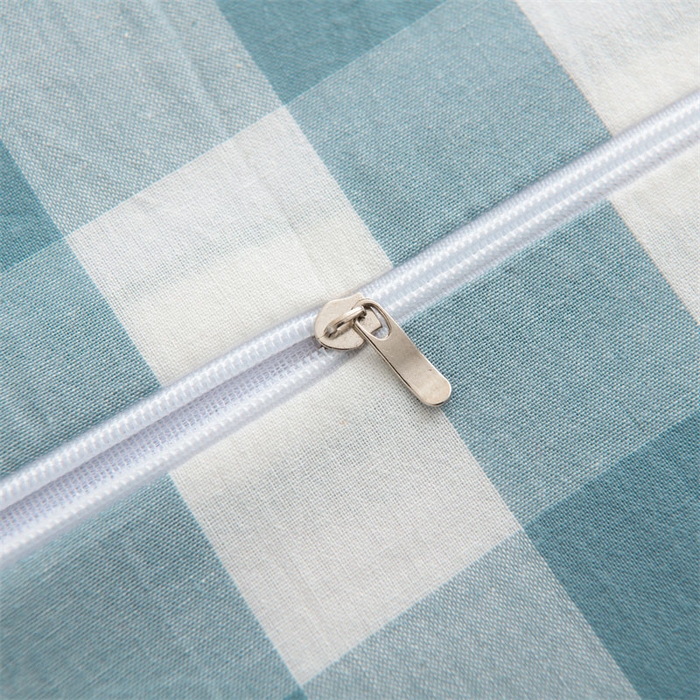 91家纺网 家纺一手货源 找家纺 仁宇枕业 2026新款全棉色织水洗棉儿童乳胶枕中老年成人乳胶枕头枕芯 无印风乳胶枕-蓝白大格