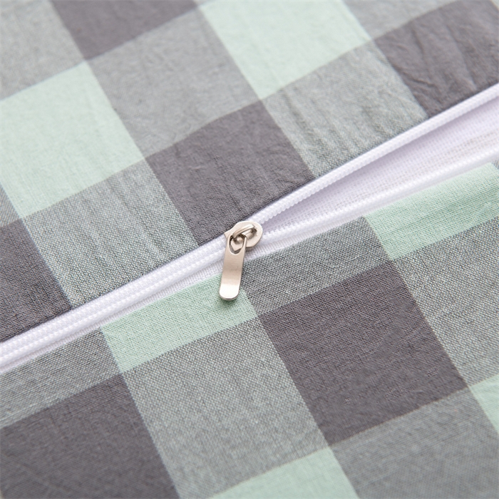 91家纺网 家纺一手货源 找家纺 仁宇枕业 2026新款全棉色织水洗棉儿童乳胶枕中老年成人乳胶枕头枕芯 无印风乳胶枕-灰绿大格