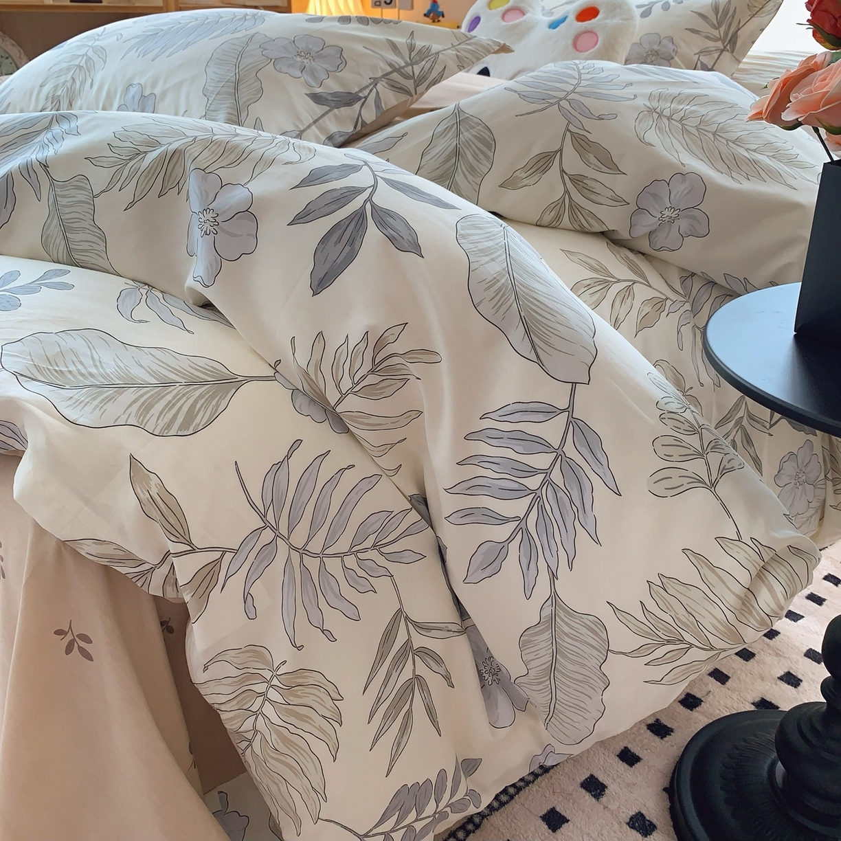 奈萝家纺 2025新款全棉纯棉小清新印花四件套-第二波 秋叶