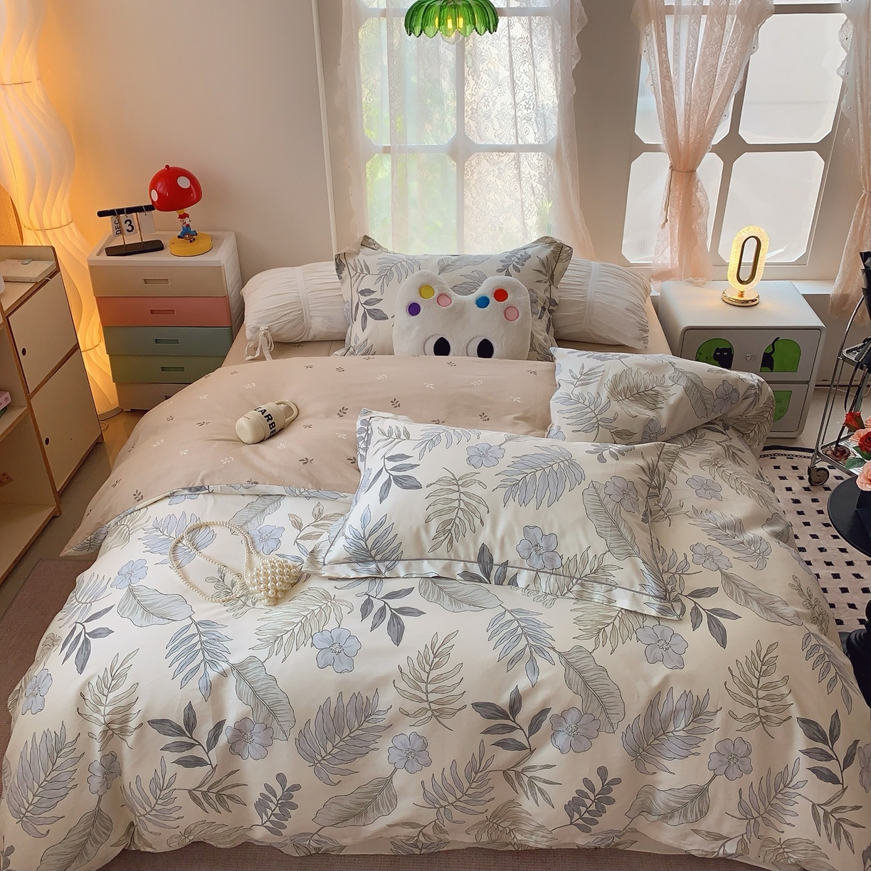 91家纺网 家纺一手货源 找家纺 奈萝家纺 2025新款全棉纯棉小清新印花四件套-第二波 秋叶