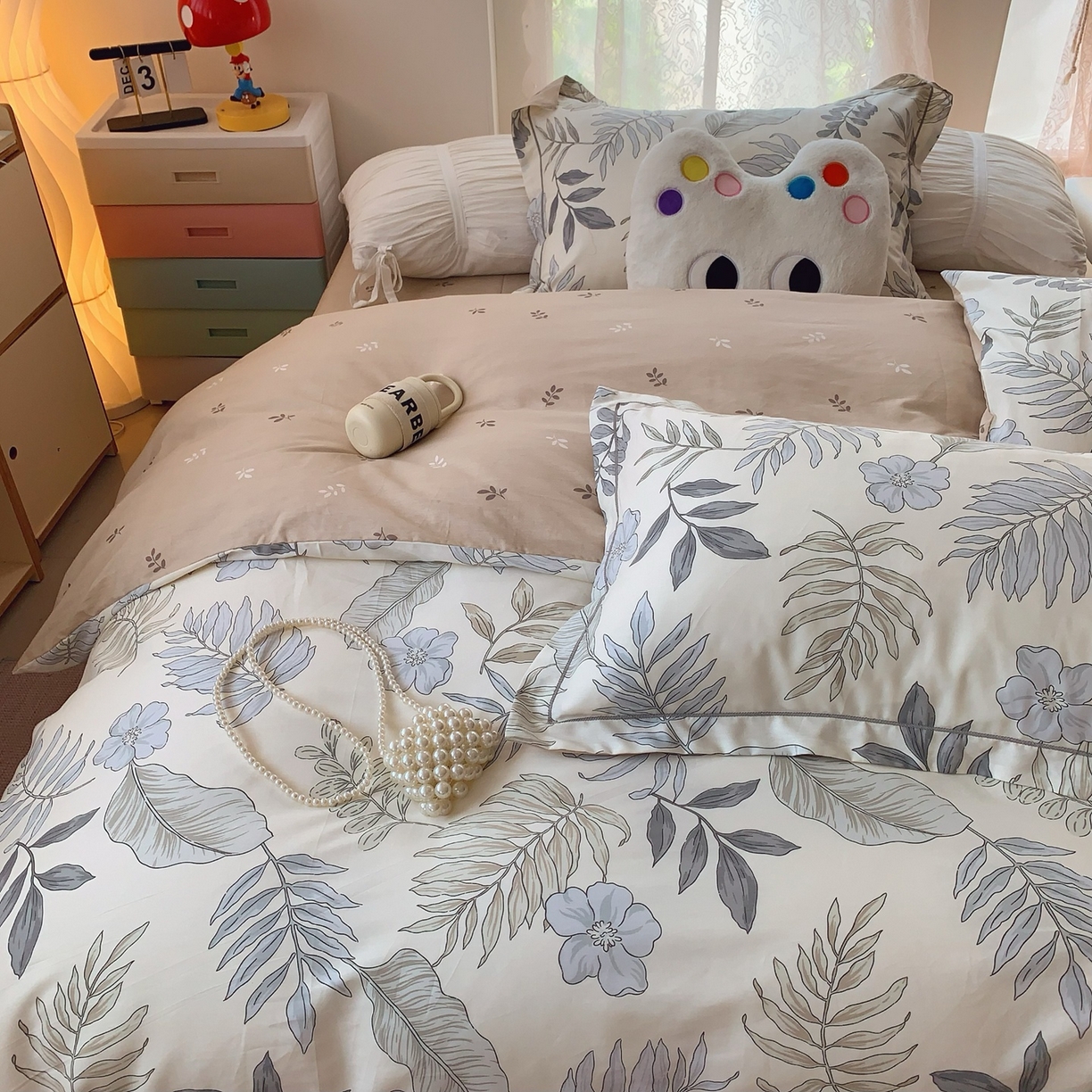 91家纺网 家纺一手货源 找家纺 奈萝家纺 2025新款全棉纯棉小清新印花四件套-第二波 秋叶