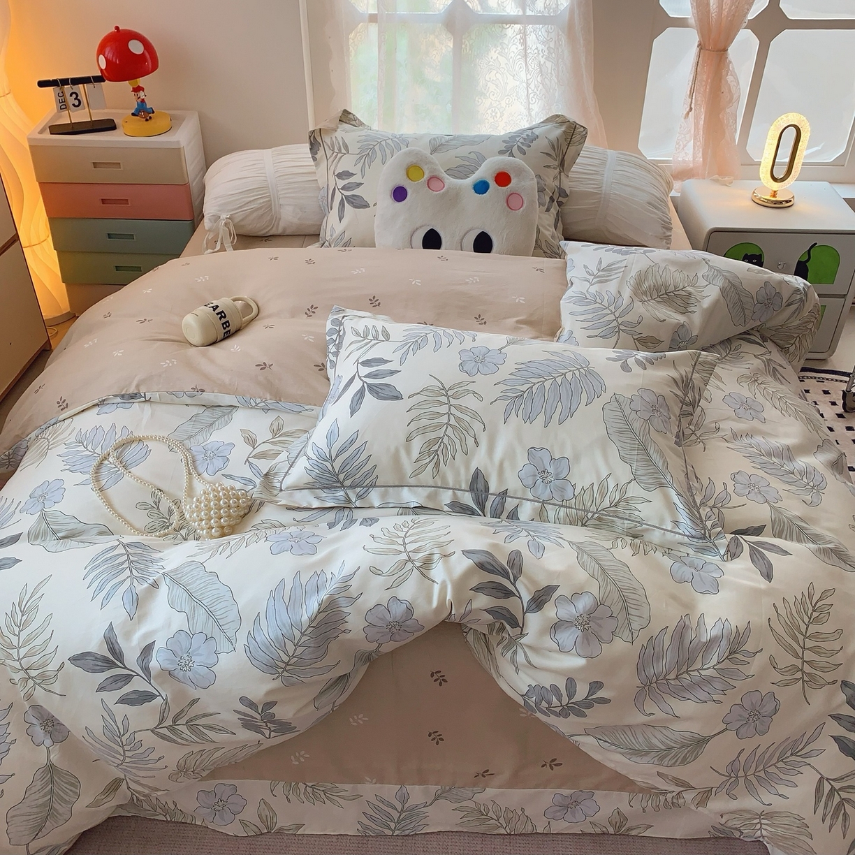 91家纺网 家纺一手货源 找家纺 奈萝家纺 2025新款全棉纯棉小清新印花四件套-第二波 秋叶