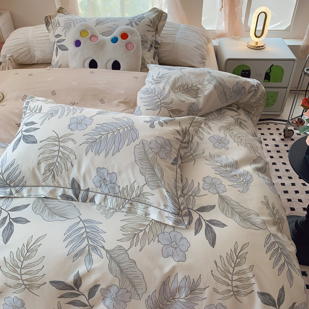 91家纺网 家纺一手货源 找家纺 奈萝家纺 2025新款全棉纯棉小清新印花四件套-第二波 秋叶