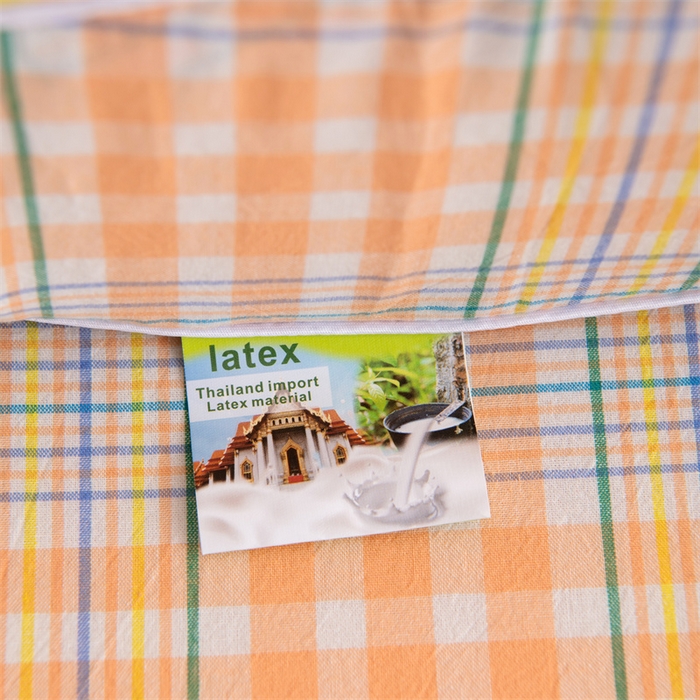 91家纺网 家纺一手货源 找家纺 仁宇枕业 2026新款全棉色织水洗棉儿童乳胶枕中老年成人乳胶枕头枕芯 无印风乳胶枕-黄白小格