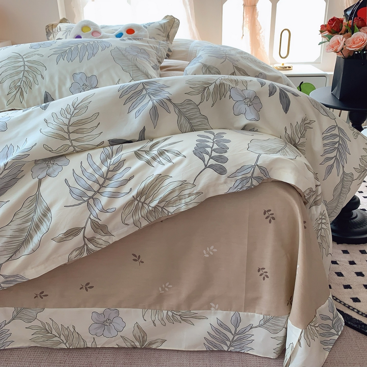 91家纺网 家纺一手货源 找家纺 奈萝家纺 2025新款全棉纯棉小清新印花四件套-第二波 秋叶