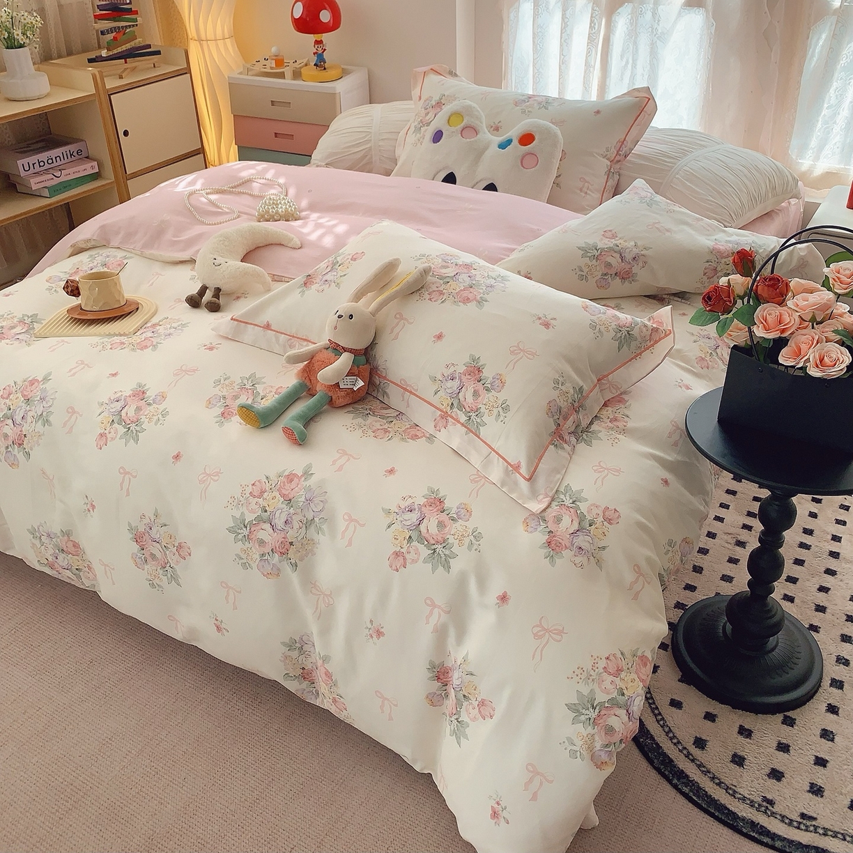 91家纺网 家纺一手货源 找家纺 奈萝家纺 2025新款全棉纯棉小清新印花四件套-第二波 卿本佳人