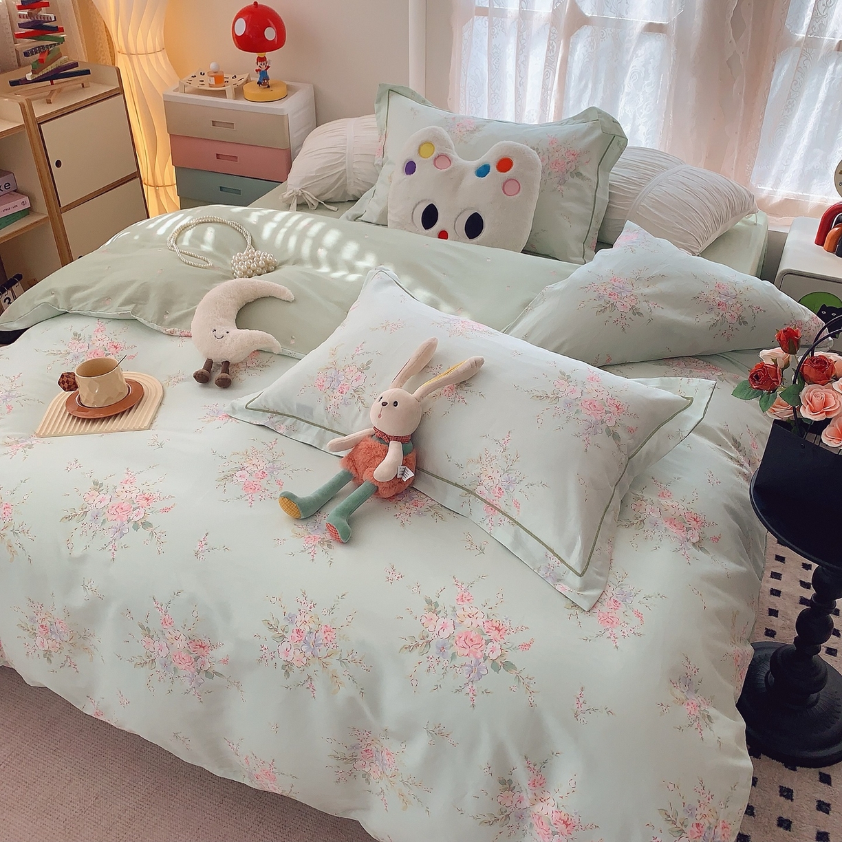 91家纺网 家纺一手货源 找家纺 奈萝家纺 2025新款全棉纯棉小清新印花四件套-第二波 青禾