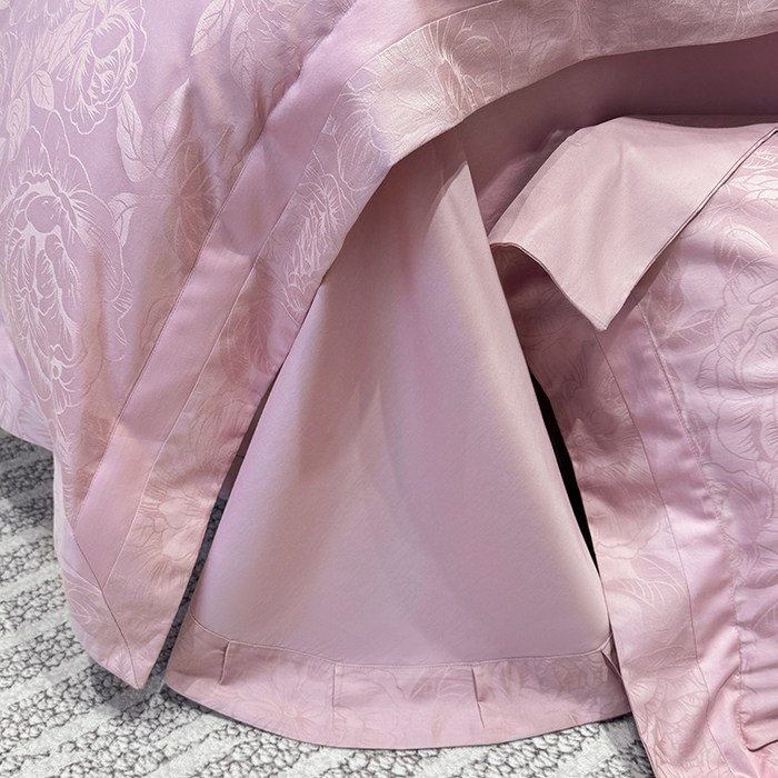 91家纺网 家纺一手货源 找家纺 60支花开富贵长绒棉丝光全棉提花四件套 花开富贵-豆沙