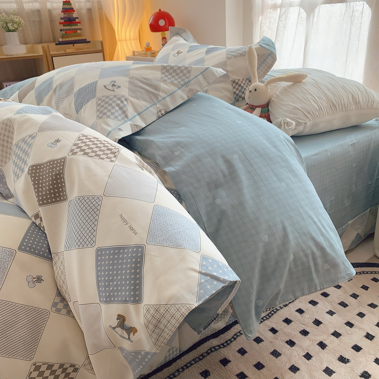 奈萝家纺 2025新款全棉纯棉小清新印花四件套-第二波 青春马达