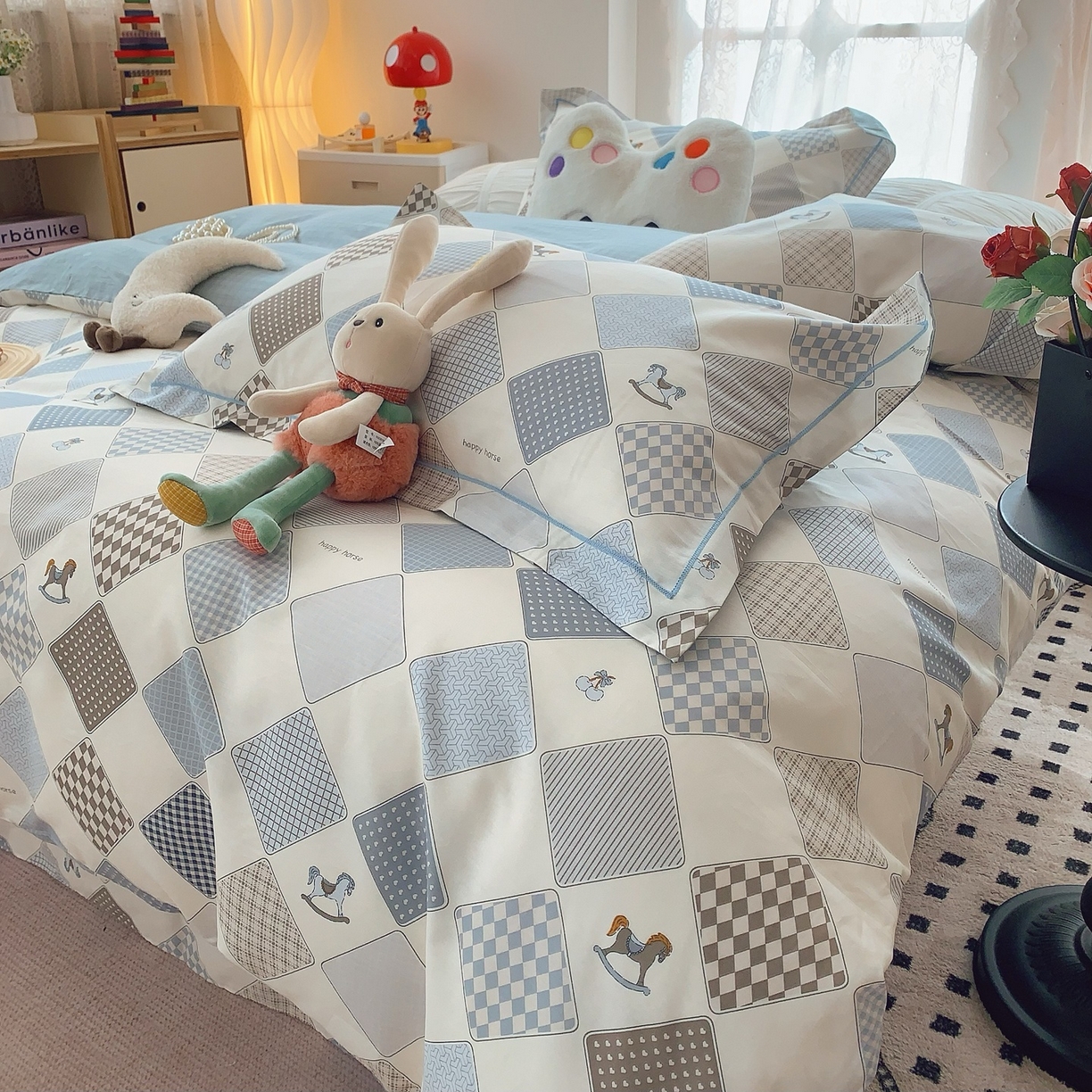 91家纺网 家纺一手货源 找家纺 奈萝家纺 2025新款全棉纯棉小清新印花四件套-第二波 青春马达