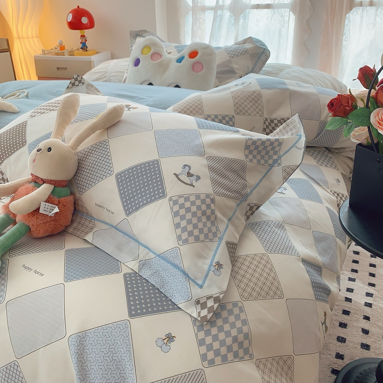 91家纺网 家纺一手货源 找家纺 奈萝家纺 2025新款全棉纯棉小清新印花四件套-第二波 青春马达