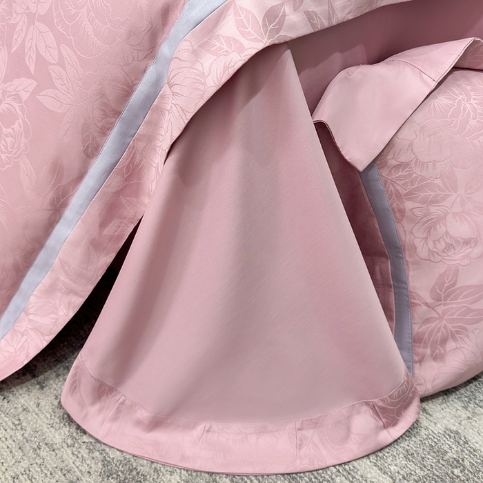 91家纺网 家纺一手货源 找家纺 60支花开富贵长绒棉丝光全棉提花四件套 花开富贵-豆沙撞色