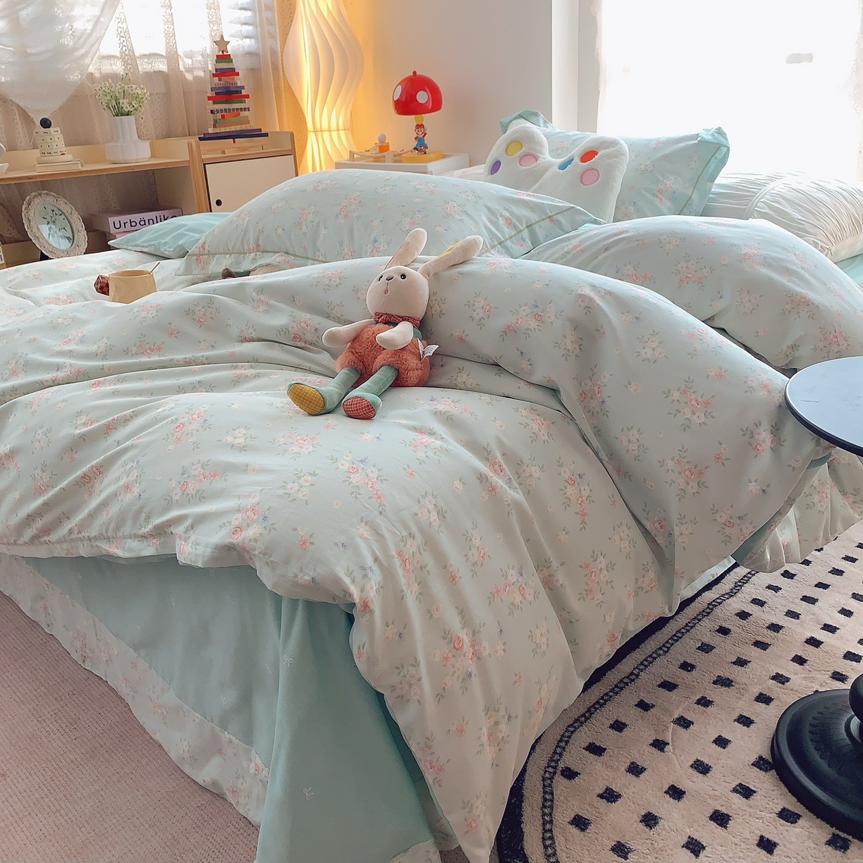 91家纺网 家纺一手货源 找家纺 奈萝家纺 2025新款全棉纯棉小清新印花四件套-第二波 柠夏