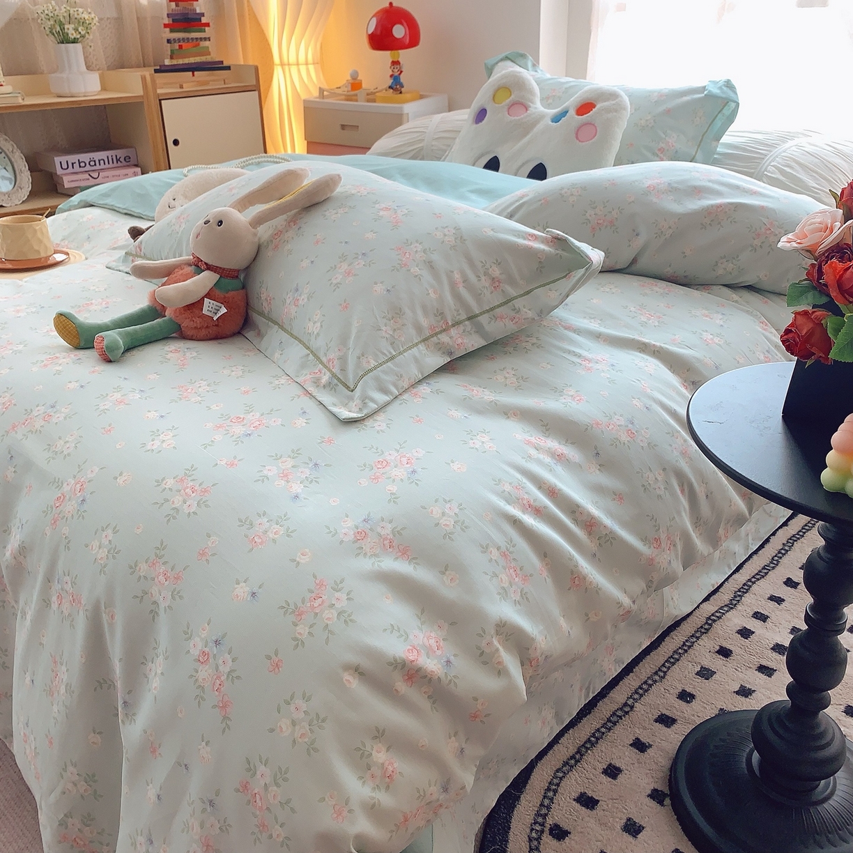 91家纺网 家纺一手货源 找家纺 奈萝家纺 2025新款全棉纯棉小清新印花四件套-第二波 柠夏