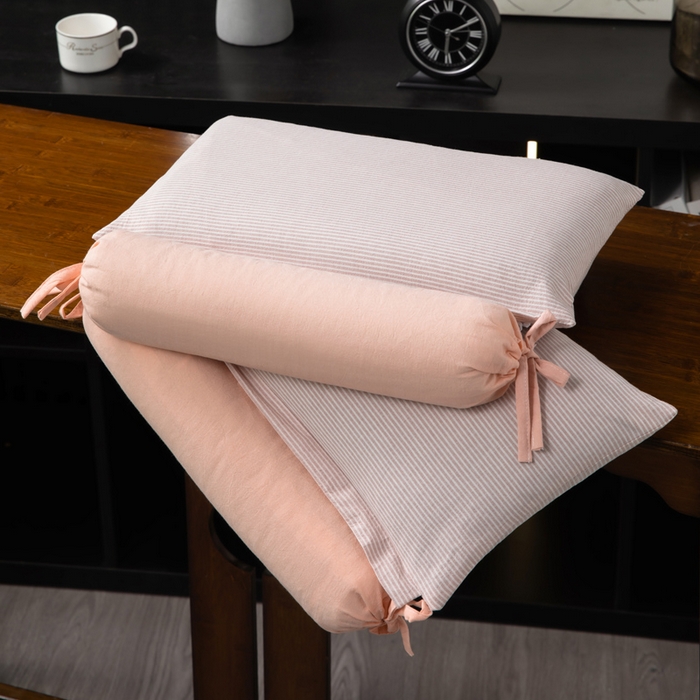 91家纺网 家纺一手货源 找家纺 （总）仁宇枕业 2026新款全棉水洗棉二合一可拆分全棉荞麦壳组合牵引枕枕头枕芯