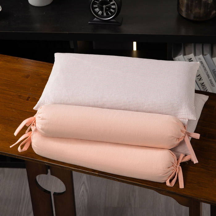 91家纺网 家纺一手货源 找家纺 （总）仁宇枕业 2026新款全棉水洗棉二合一可拆分全棉荞麦壳组合牵引枕枕头枕芯