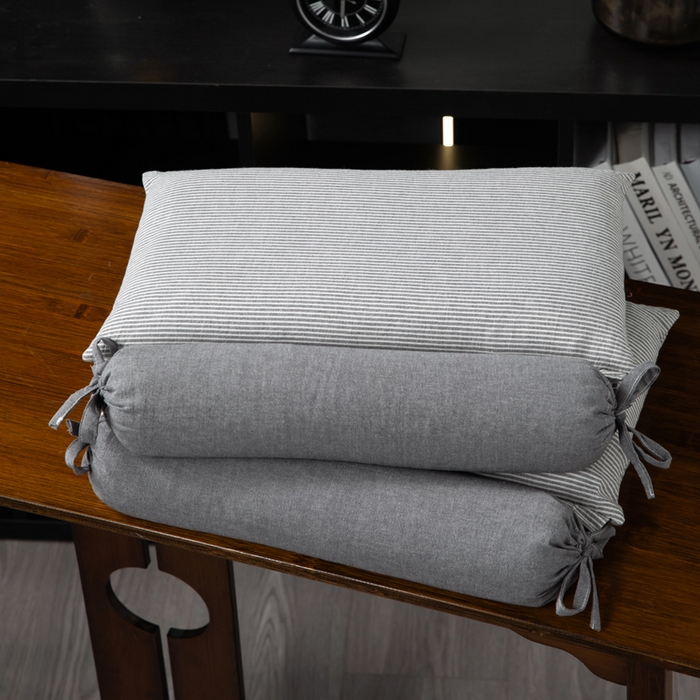 91家纺网 家纺一手货源 找家纺 （总）仁宇枕业 2026新款全棉水洗棉二合一可拆分全棉荞麦壳组合牵引枕枕头枕芯