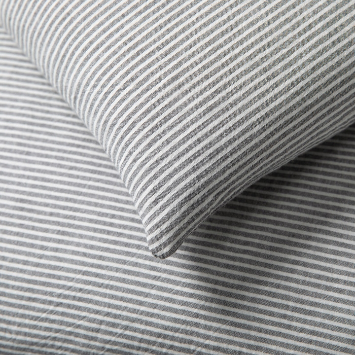 91家纺网 家纺一手货源 找家纺 仁宇枕业 2026新款全棉水洗棉二合一可拆分全棉荞麦壳组合牵引枕枕头枕芯 无印条纹风组合系列荞麦枕-灰色