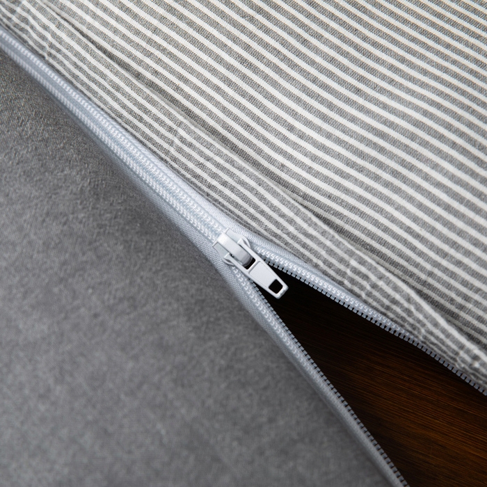 91家纺网 家纺一手货源 找家纺 仁宇枕业 2026新款全棉水洗棉二合一可拆分全棉荞麦壳组合牵引枕枕头枕芯 无印条纹风组合系列荞麦枕-灰色