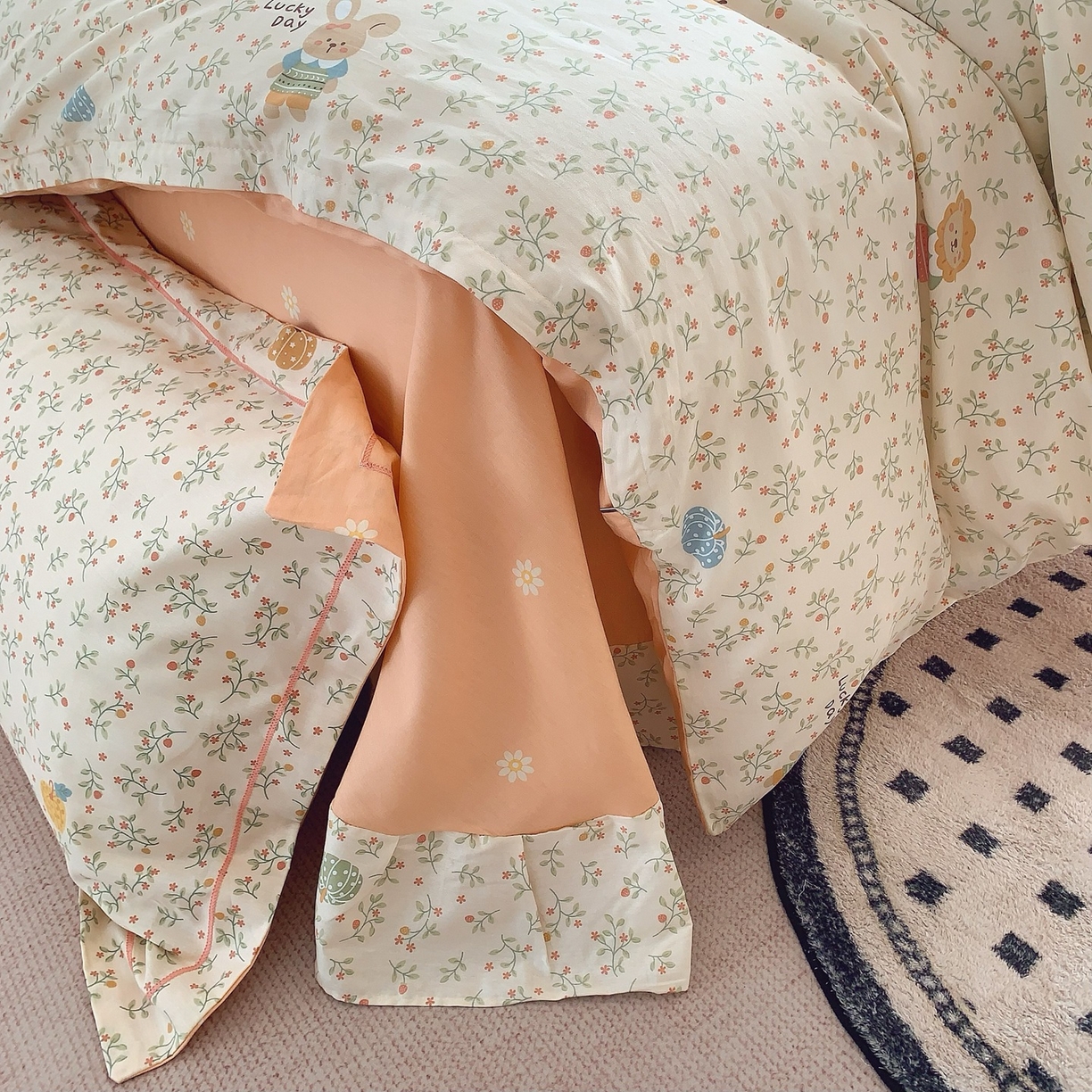 91家纺网 家纺一手货源 找家纺 奈萝家纺 2025新款全棉纯棉小清新印花四件套-第二波 可可甜心