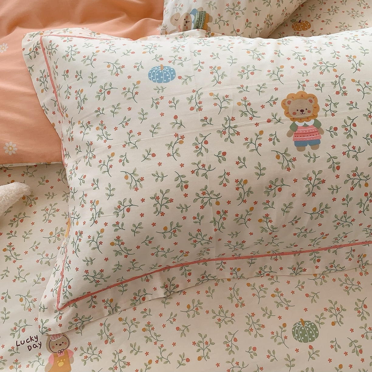 91家纺网 家纺一手货源 找家纺 奈萝家纺 2025新款全棉纯棉小清新印花四件套-第二波 可可甜心