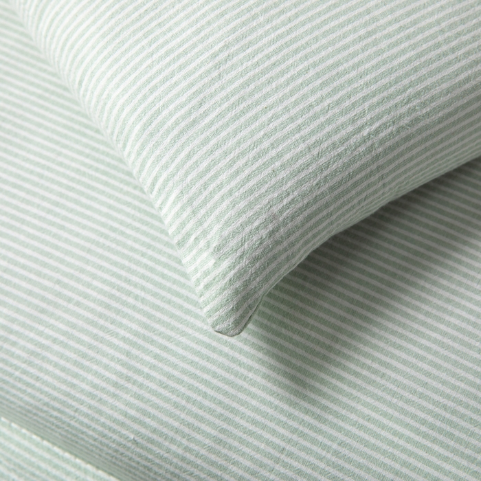 91家纺网 家纺一手货源 找家纺 仁宇枕业 2026新款全棉水洗棉二合一可拆分全棉荞麦壳组合牵引枕枕头枕芯 无印条纹风组合系列荞麦枕-绿色