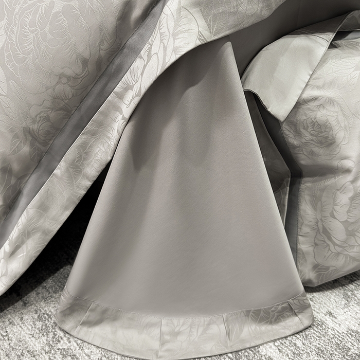 91家纺网 家纺一手货源 找家纺 60支花开富贵长绒棉丝光全棉提花四件套 花开富贵-绅士灰