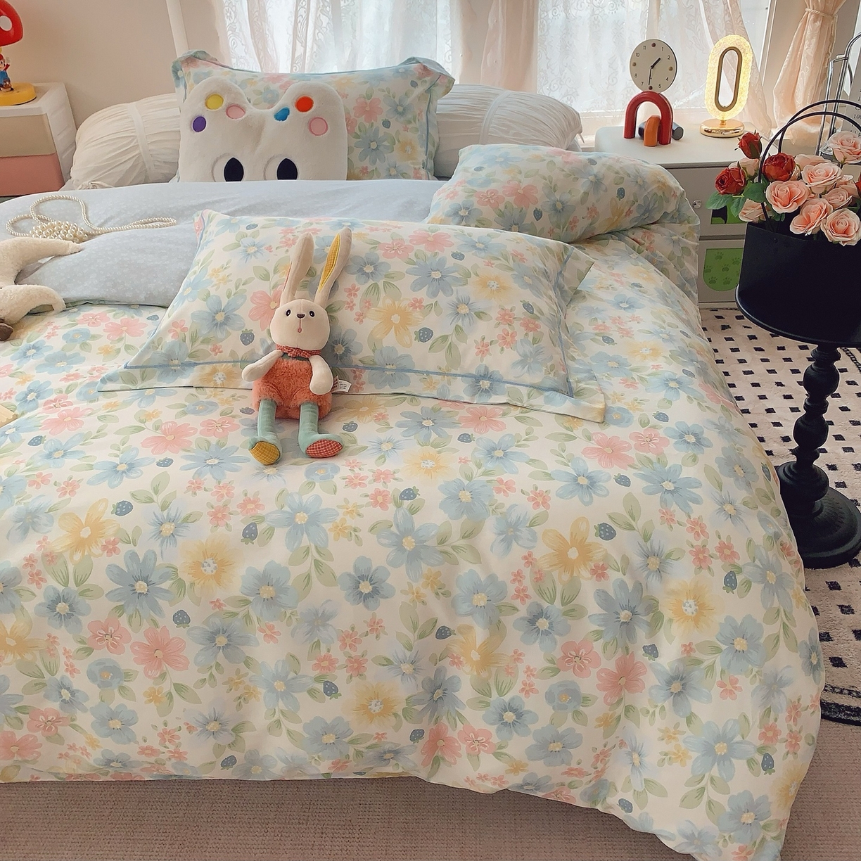 91家纺网 家纺一手货源 找家纺 奈萝家纺 2025新款全棉纯棉小清新印花四件套-第二波 春田花花