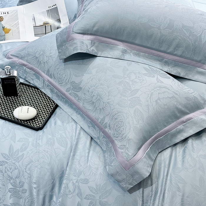 91家纺网 家纺一手货源 找家纺 60支花开富贵长绒棉丝光全棉提花四件套 花开富贵-温馨撞色