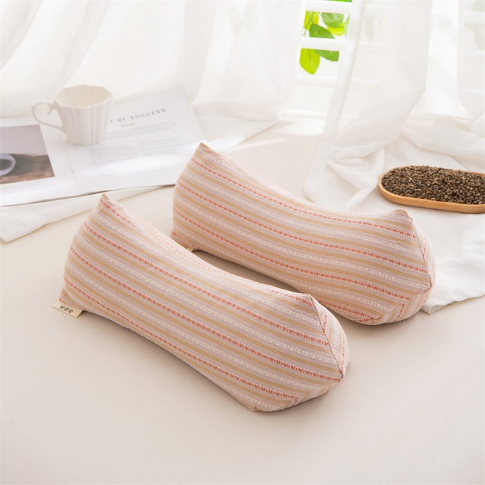 仁宇枕业 2026新款全棉提花水洗棉条纹三角菱形荞麦护颈椎枕枕头枕芯 条纹三角荞麦枕-咖色