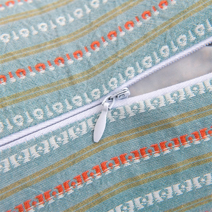 91家纺网 家纺一手货源 找家纺 仁宇枕业 2026新款全棉提花水洗棉条纹三角菱形荞麦护颈椎枕枕头枕芯 条纹三角荞麦枕-深蓝色