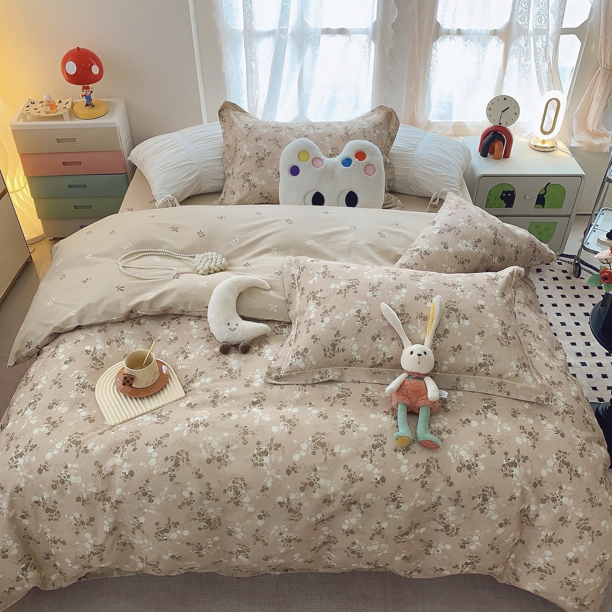 91家纺网 家纺一手货源 找家纺 奈萝家纺 2025新款全棉纯棉小清新印花四件套-第二波 安之若素