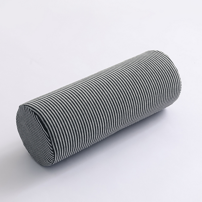 91家纺网 家纺一手货源 找家纺 仁宇枕业 2026新款全棉针织记忆棉圆形护腰护颈枕枕头枕芯 圆形枕条纹黑