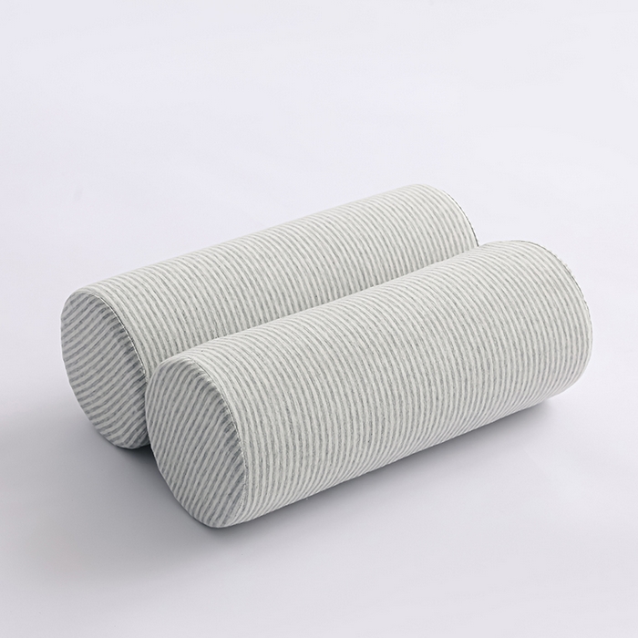 91家纺网 家纺一手货源 找家纺 仁宇枕业 2026新款全棉针织记忆棉圆形护腰护颈枕枕头枕芯 圆形枕条纹绿