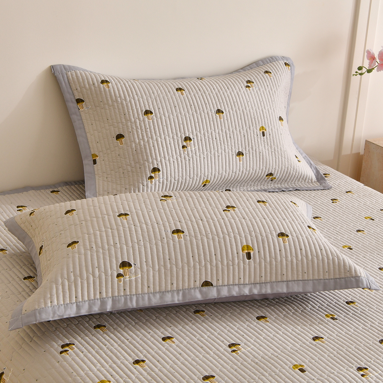 91家纺网 家纺一手货源 找家纺 （总）金艾草 2026新款莫代尔天丝印花夏被床盖四件套三件套