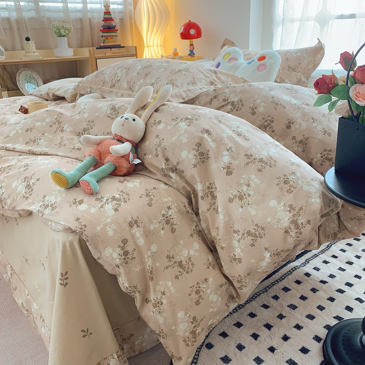 91家纺网 家纺一手货源 找家纺 奈萝家纺 2025新款全棉纯棉小清新印花四件套-第二波 安之若素