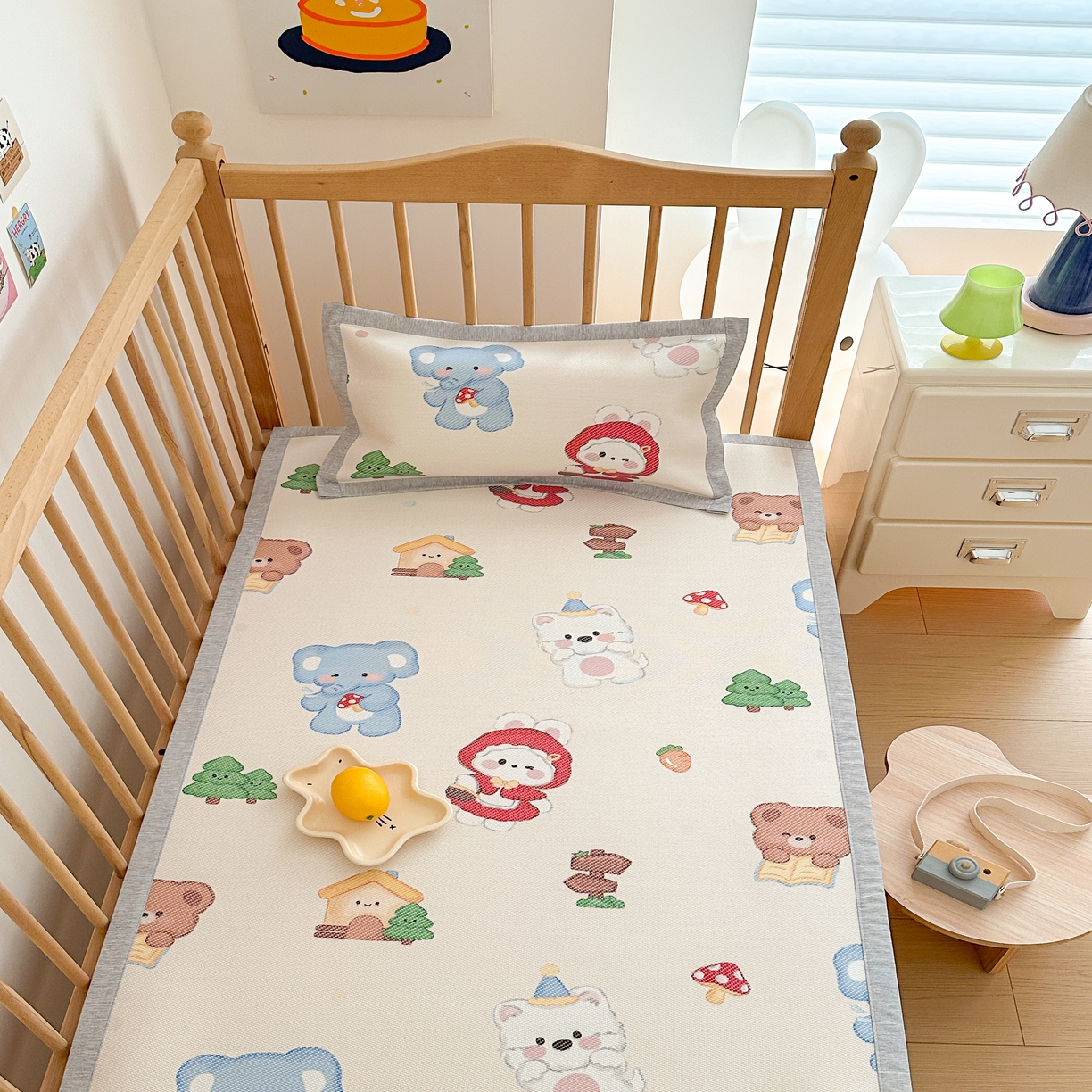 91家纺网 家纺一手货源 找家纺 （总）嗨生活 2026年新款600D冰藤凉席儿童婴儿床凉席 幼儿园凉席 拼床凉席（可定做）