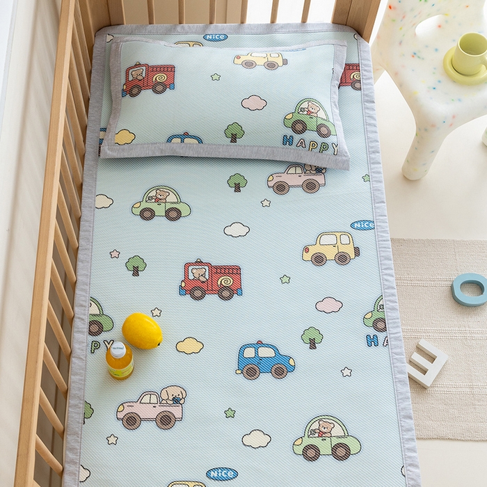 91家纺网 家纺一手货源 找家纺 （总）嗨生活 2026年新款600D冰藤凉席儿童婴儿床凉席 幼儿园凉席 拼床凉席（可定做）