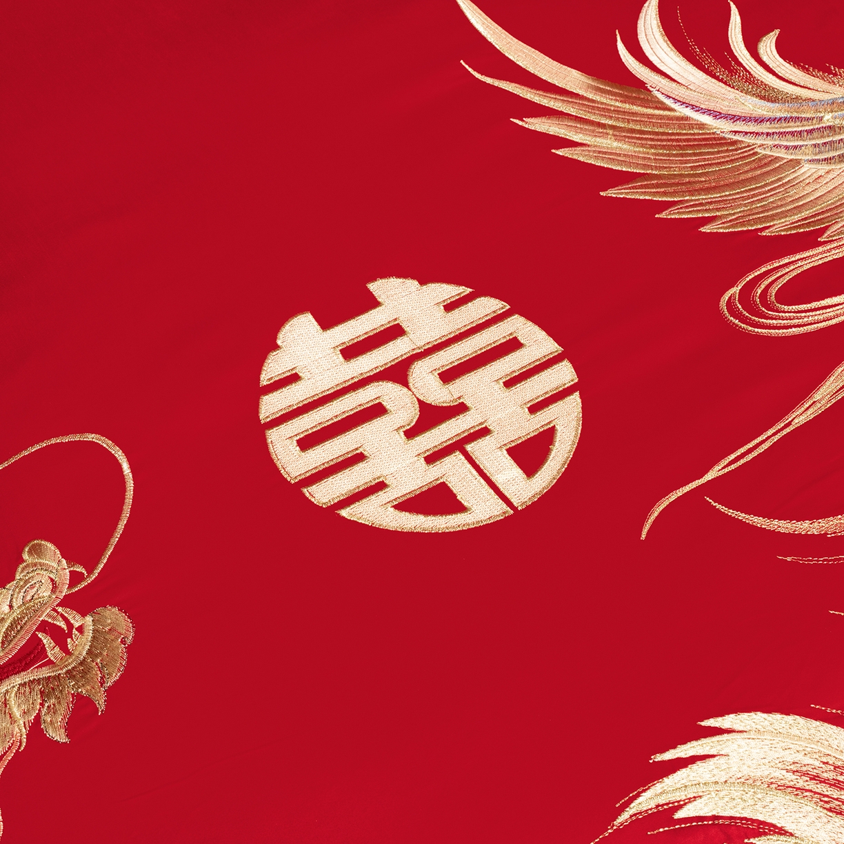 91家纺网 家纺一手货源 找家纺 柏拉图 2026新款100s长绒棉纯棉贡缎提花重工艺刺绣婚庆四件套多件套 锦绣龙凤