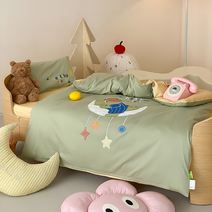 91家纺网 家纺一手货源 找家纺 宝贝优选 2026新款100支澳棉纯棉幼儿园学生三件套多件套 恐龙宝宝