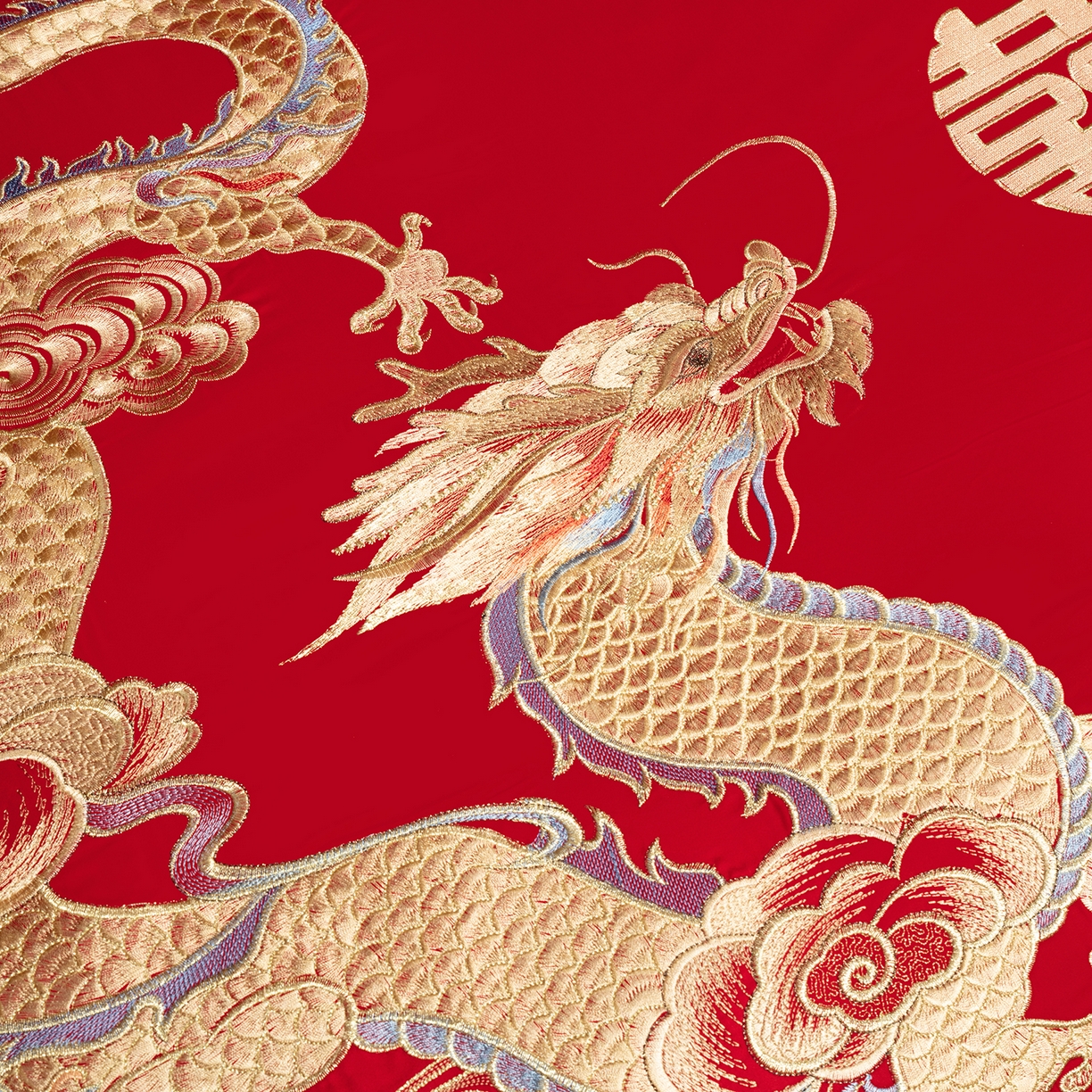 91家纺网 家纺一手货源 找家纺 柏拉图 2026新款100s长绒棉纯棉贡缎提花重工艺刺绣婚庆四件套多件套 锦绣龙凤