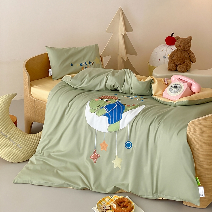 91家纺网 家纺一手货源 找家纺 宝贝优选 2026新款100支澳棉纯棉幼儿园学生三件套多件套 恐龙宝宝