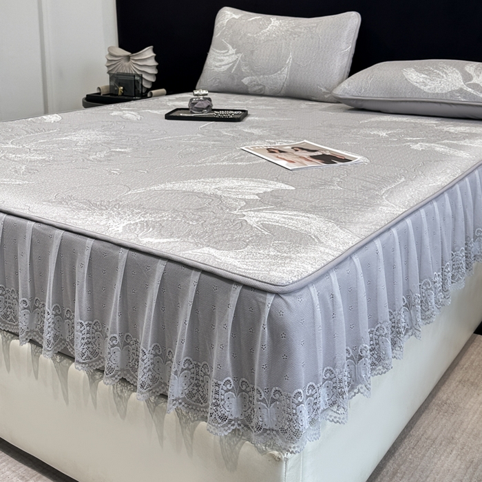 91家纺网 家纺一手货源 找家纺 （总）布柔 2026新款PE床笠床裙凉席中分子双面提花复合凉豆豆软席二合一可机洗