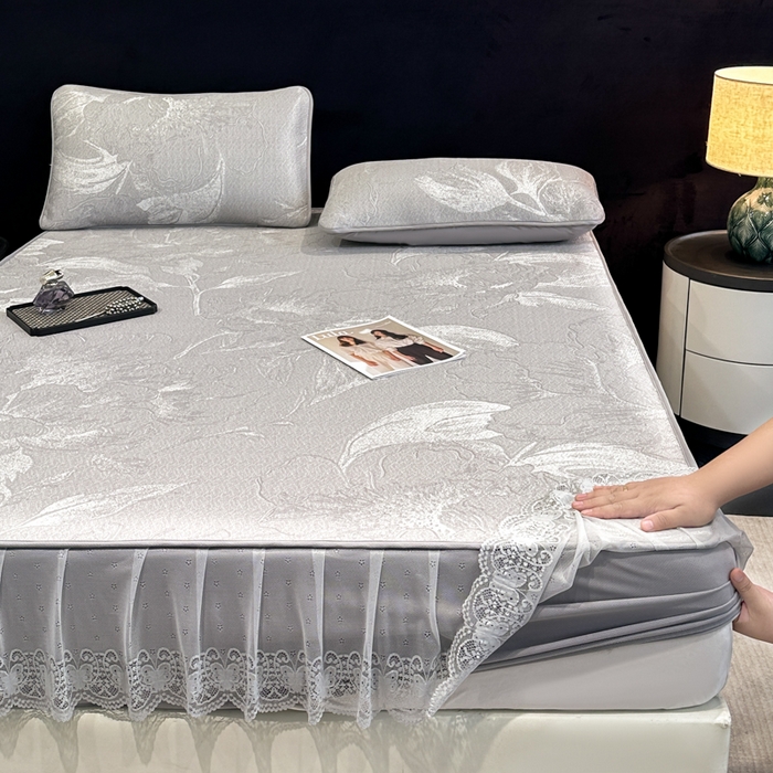 91家纺网 家纺一手货源 找家纺 （总）布柔 2026新款PE床笠床裙凉席中分子双面提花复合凉豆豆软席二合一可机洗